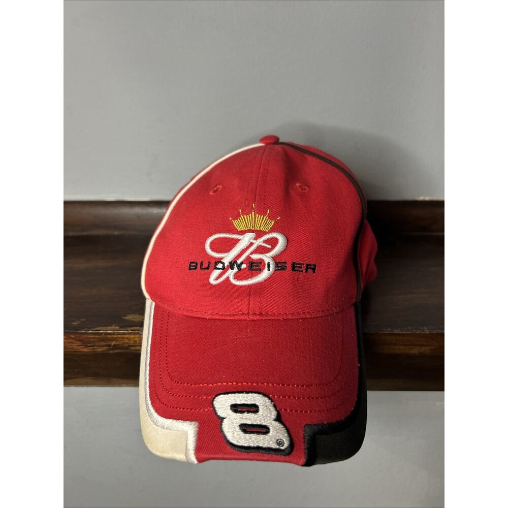 Dale Earnhardt Jr Budweiser Adult Cap Hat OSFM Winners Circle Red
